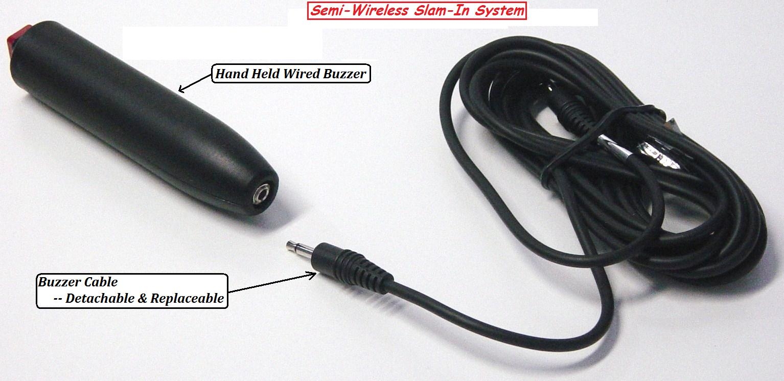 Plugging in a hand-held wired buzzer